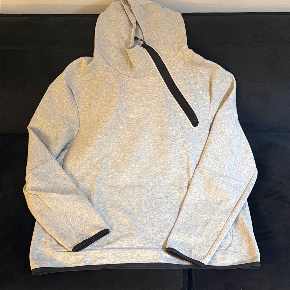 Nike Tech 2 PC Sweatsuit Light Gray with Black Trim